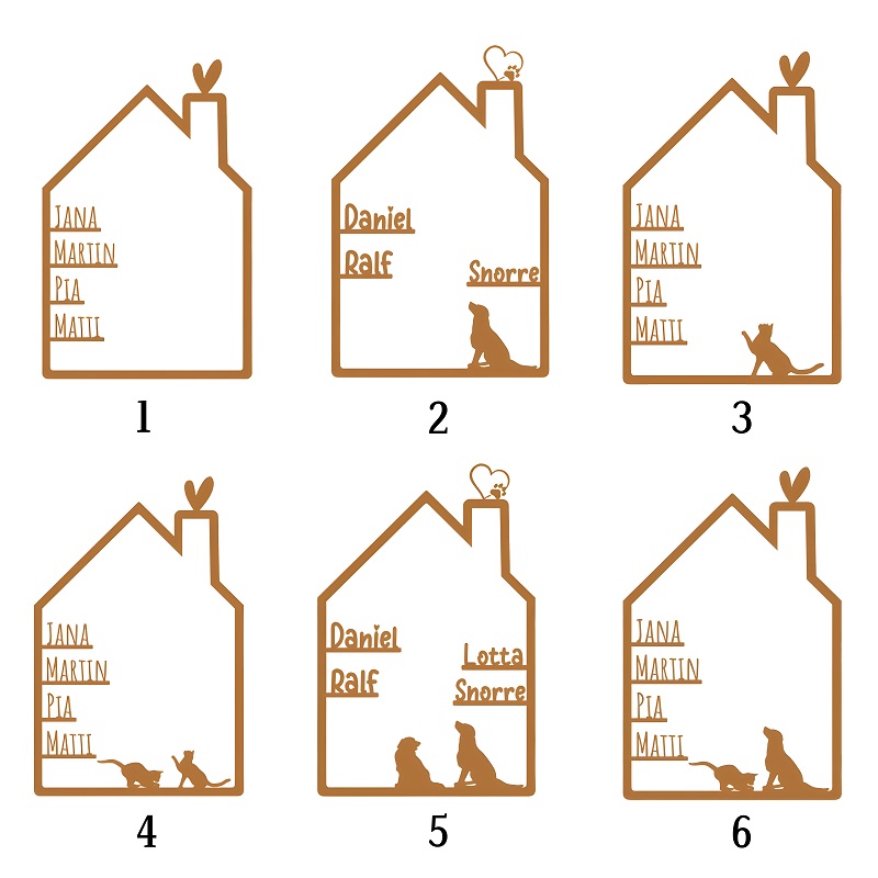 名入れ 家族 ペット ファミリーツリー ドア フレーム カスタマイズ