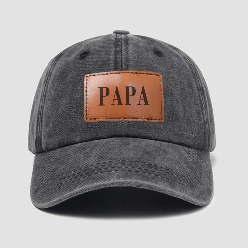 Personalisierte Kappe Leder Design benutzerdefinierte Nickname Perfektes Geschenk für die Familie