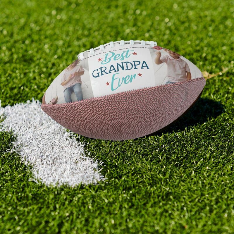 Customizable Football with Name and Photos as a Gift for Grandpa
