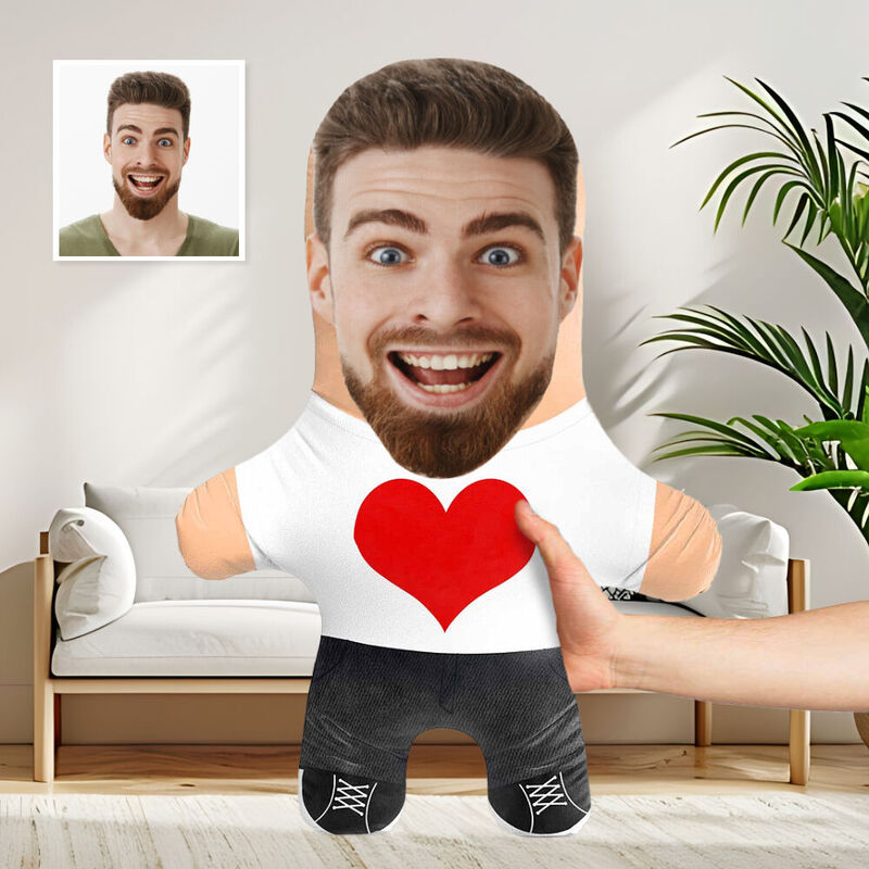 Custom Face Pillow Big Heart Face Pillow Custom Image Cushion for Him or Her