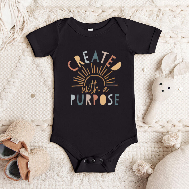 Personalized Baby Onesie Created With A Purpose Colorful Sunrise Design Creative Baby Shower Gift