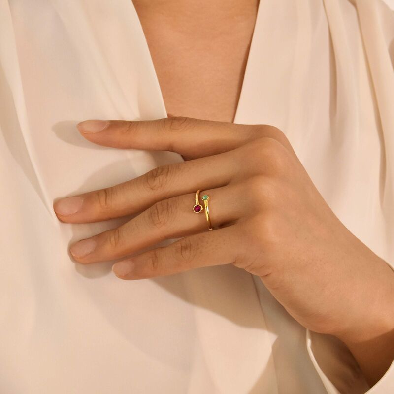 Personalized Birthstone Ring Simple Gift for Couples