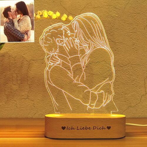 Lámpara de 3D personalizada con foto para pareja