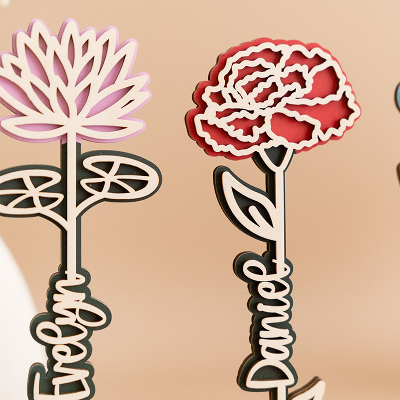 名入れ 誕生花 木製 フレーム