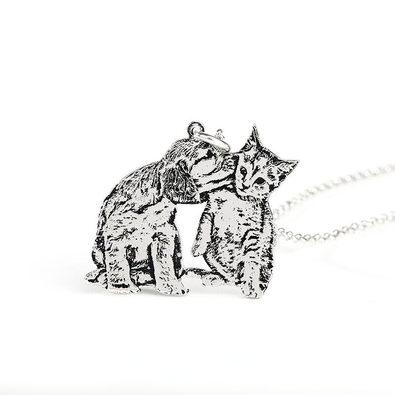 "Pet Lover" Dog and Cat Photo Necklace