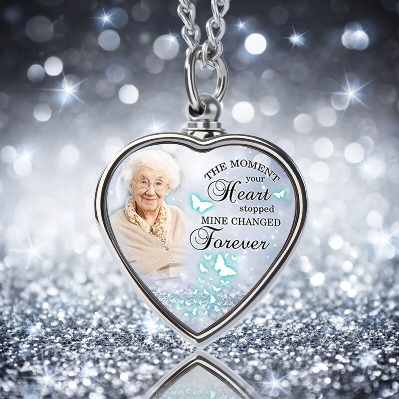 The Moment Your Heart Stopped Custom Picture Urn Necklace