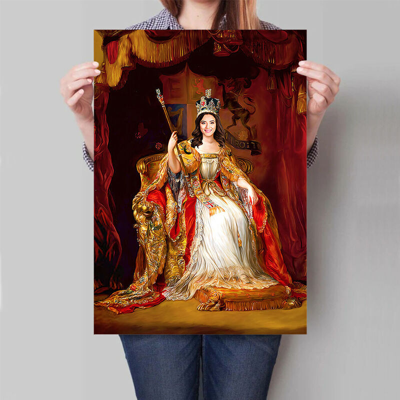 Customized Head Photo Royal Photo Frame "The Royal Highness" Portrait for Her