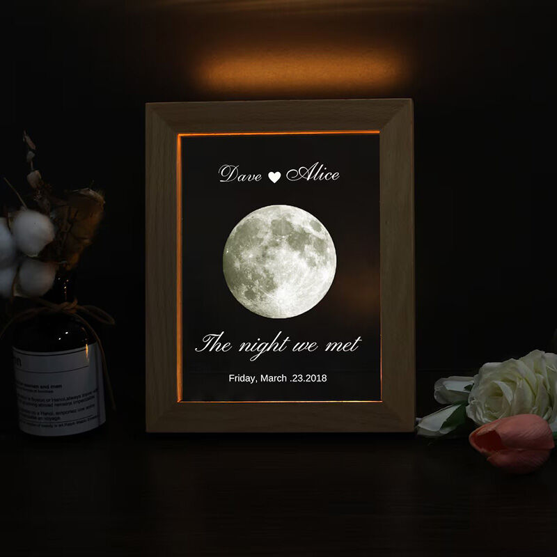 Personalized Moon Phase Picture Night Light Creative Gift for Couples