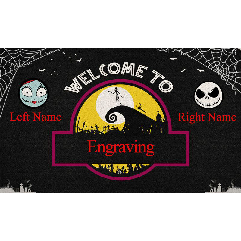 Paillasson personnalisé Bienvenue en ville Design familial personnalisé Cadeau d'Halloween attrayant