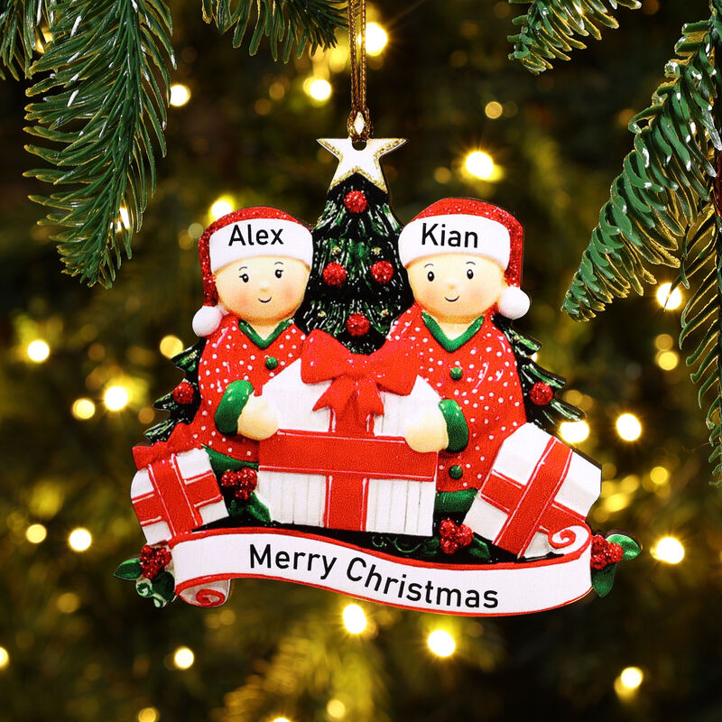 Personalisierte Weihnachtsfigur Hängend Kundenspezifische Familiennamen Warme Heimdekoration