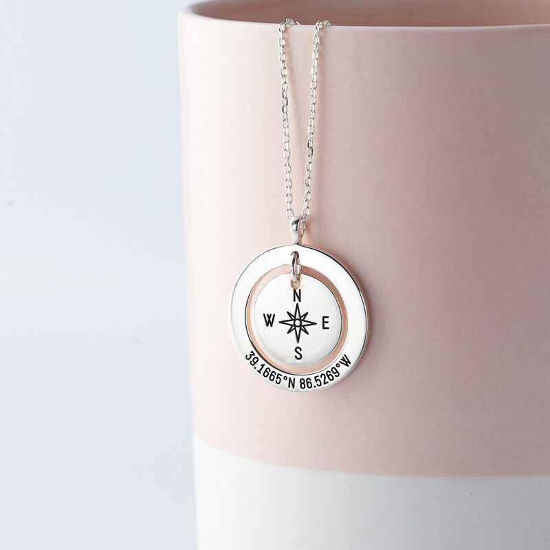 Aangepaste coördinaten ketting lengtegraad lengtegraad sieraden afstuderen cadeau voor jubileum