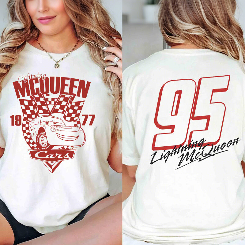Personalized T-shirt Lightning McQueen Cars Classic Pattern Design Cool Gift for Car Lovers