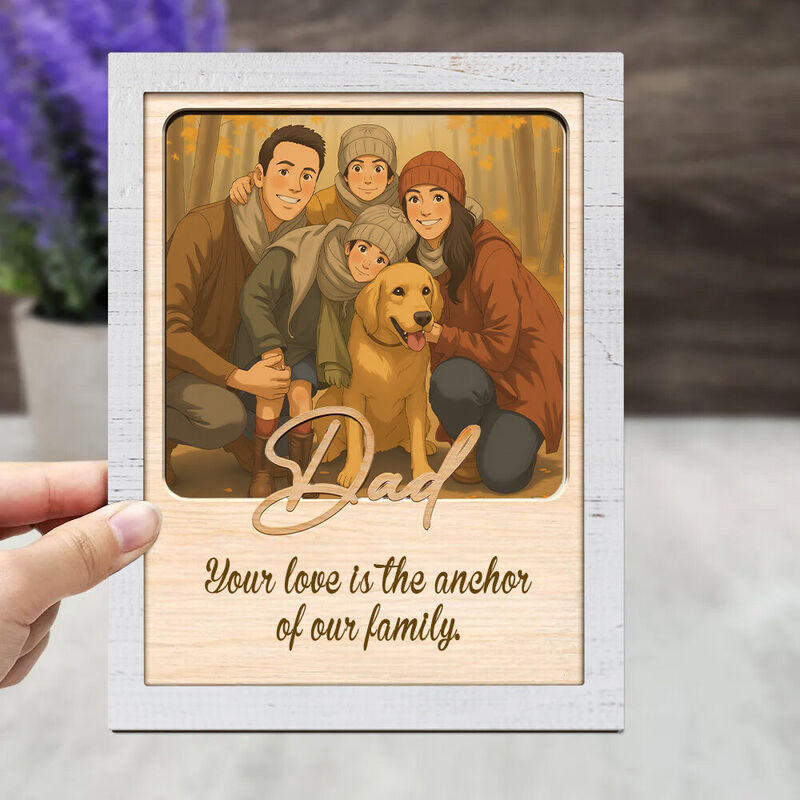 Cadre photo personnalisé style Ghibli Cadeau Fête des Pères