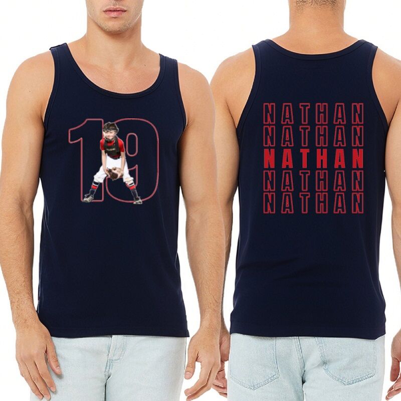 Personalized Tank Top Custom Sport Photo with Cool Name Design Attractive Gift for Sports Lovers