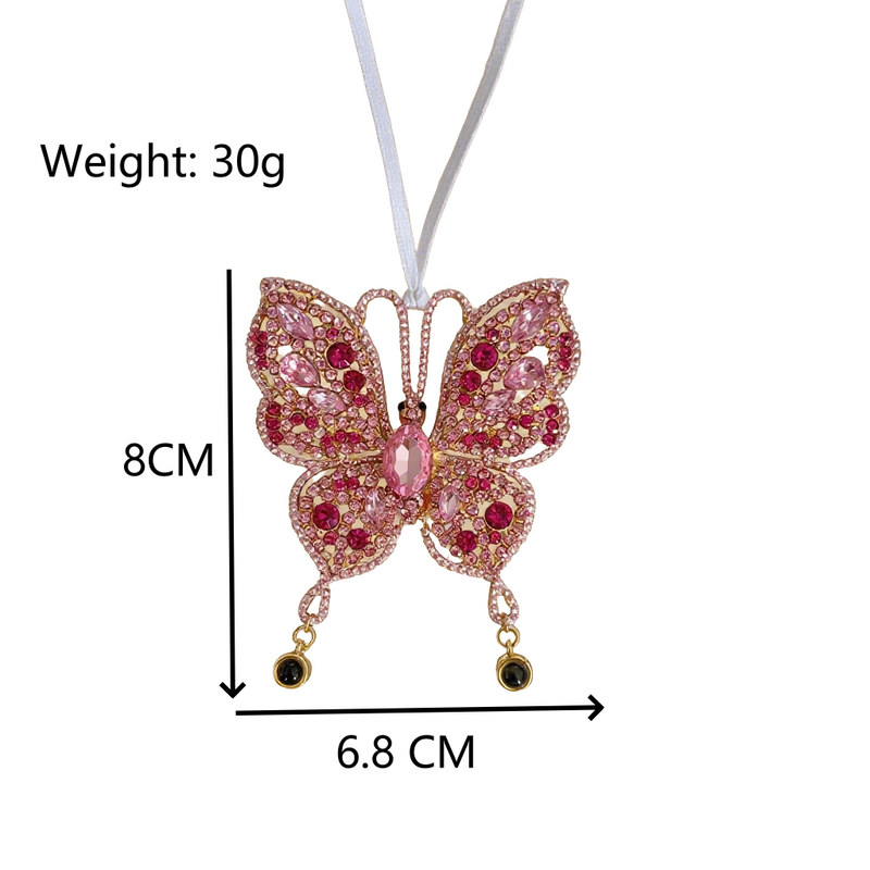 Personalized Butterfly Projection Pendant with 2 Photos for Christmas Gift