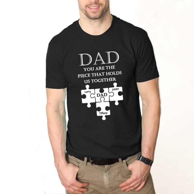 Personalized T-shirt with Custom Name Puzzles Creative Present for Dad