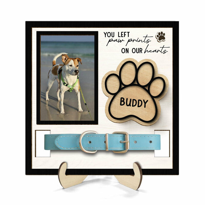 Personalized Pet Collar Memorial Photo Frame Customized Photo Memorial Gift