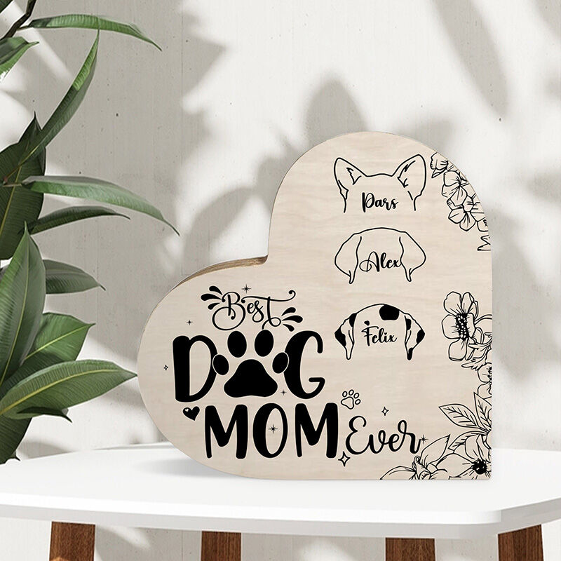 Personalized Name Frame with Custom Puppy Head Line Design Cute Gift for Pet Lover