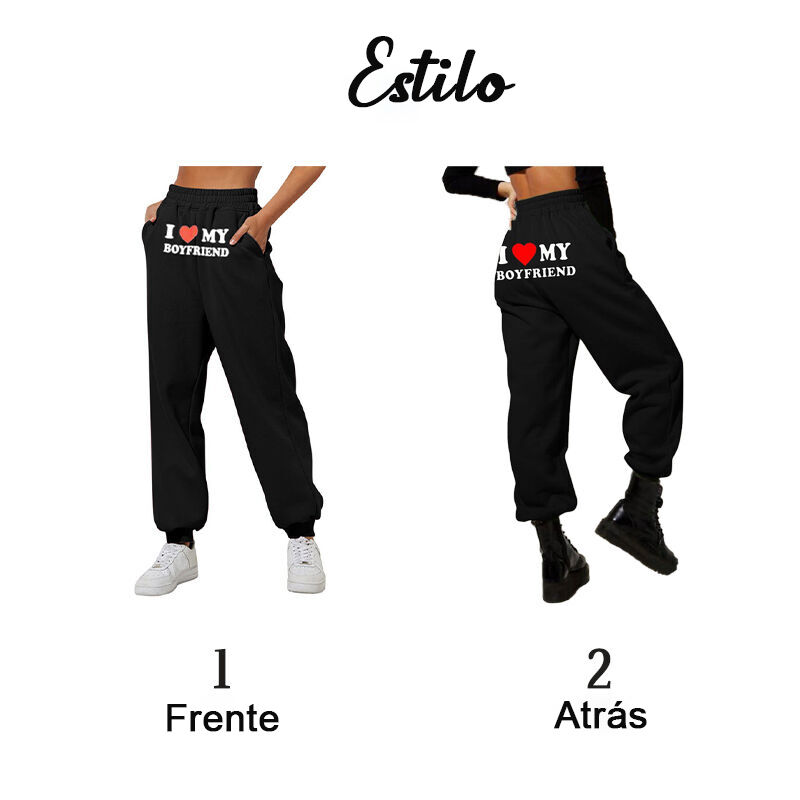 Pantalones personalizados con patrón de corazón para novio