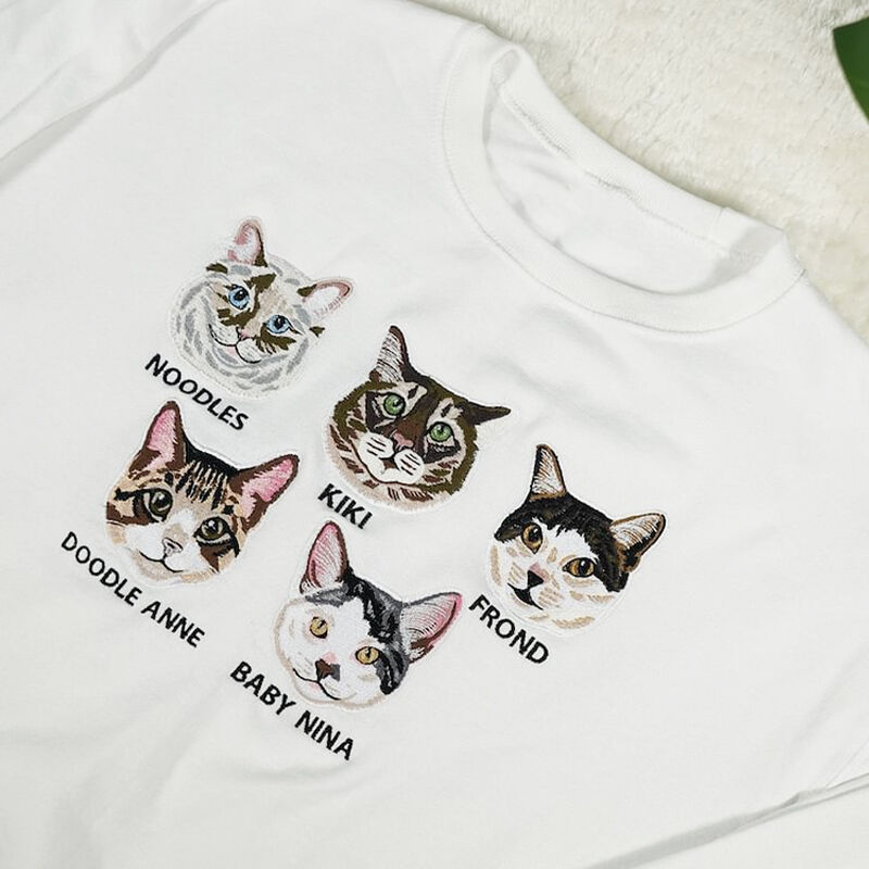 Personalized Sweatshirt Embroidered Custom Pets Photo Colorful Design Great Gift for Pet Lovers