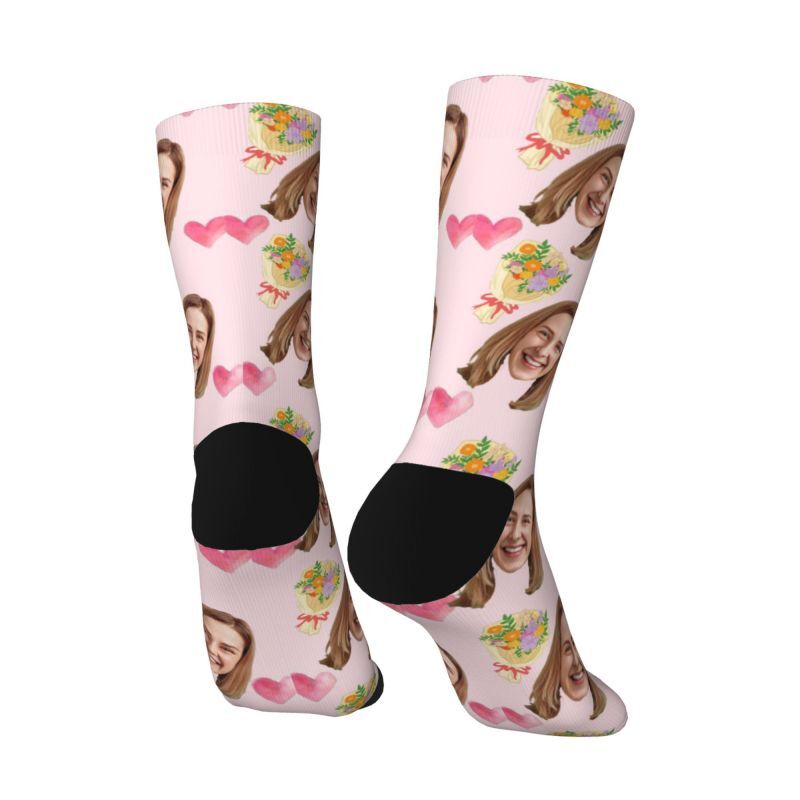 Patrón de ramo de calcetines con cara personalizada adecuado para regalo de boda para esposa