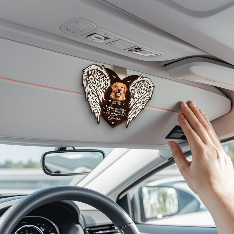Personalisierte Auto Visier Clip Individuelles Foto Memorial Haustier Geschenke Holz Bilderrahmen für Haustier-Besitzer