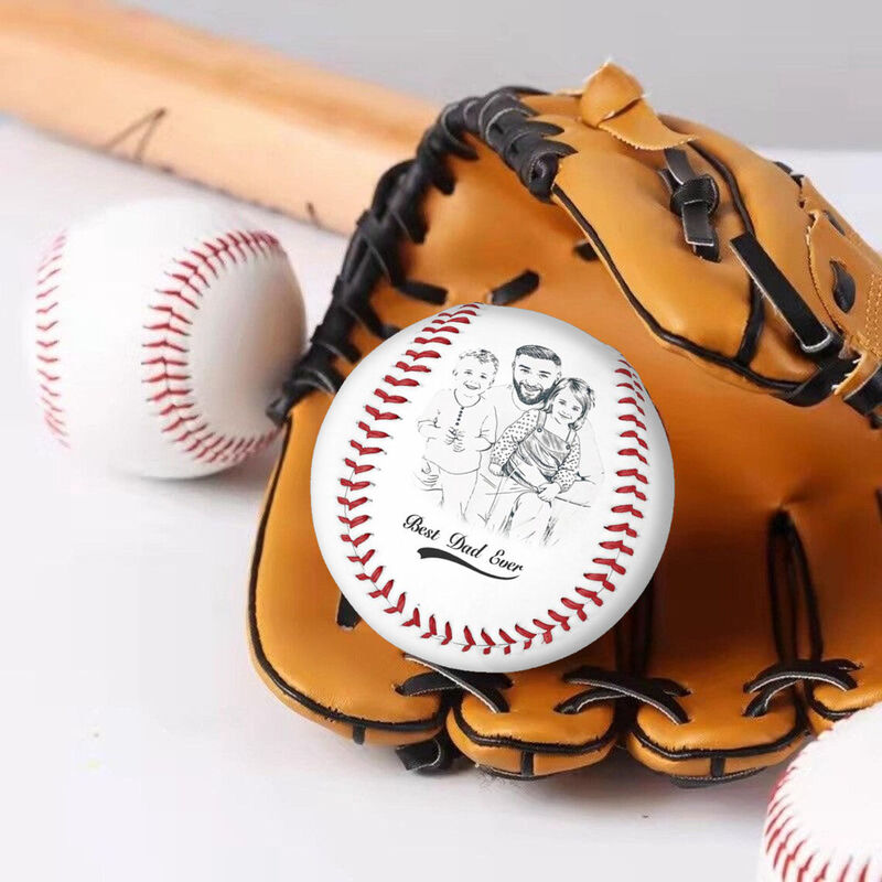 Personalized Baseball Custom Cartoon Sketch Portrait Photo Father's Day Gift for Dad