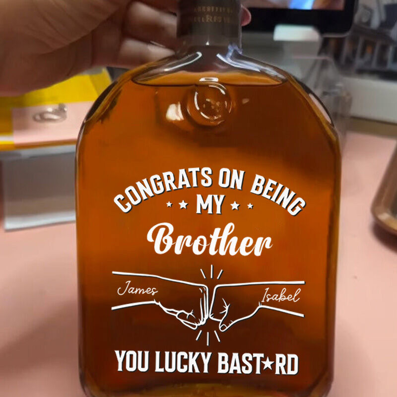 Bouteille de whisky personnalisée avec motif main Superbe cadeau pour la famille