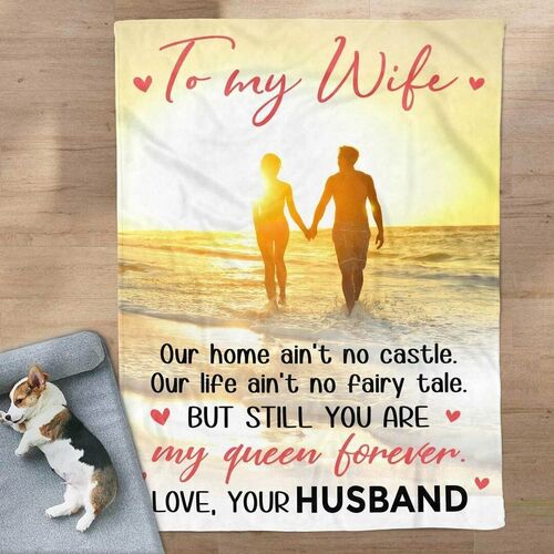 "Our Home, Our Life" Personalized Family Love Letter Blanket to Wife from Husband