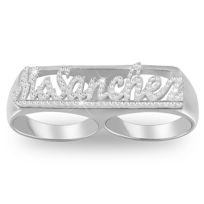 "Love Together" Personalized Two Finger Name Ring