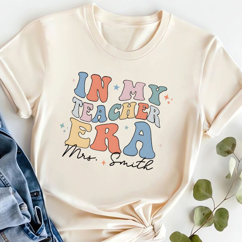 Personalisiertes T-Shirt In My Teacher Era Buntes Design Perfektes Back To School Geschenk für Lehrer