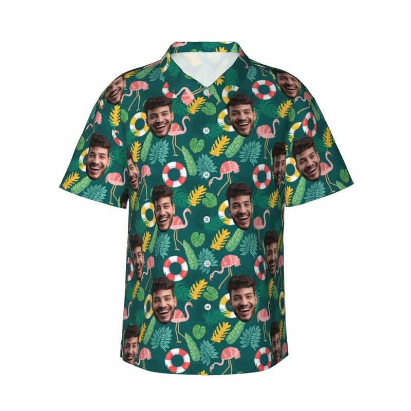 Custom Hawaiian Shirts Add Face Photo Tropical Vacation Shirts for Him