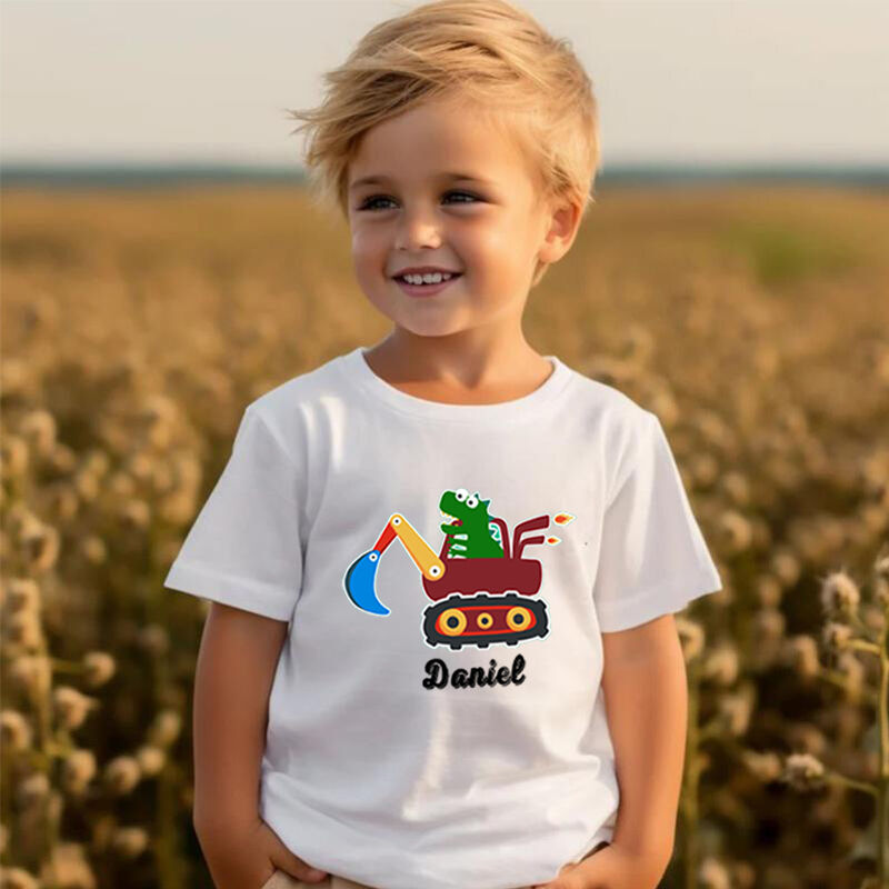 Camiseta infantil personalizada con nombre personalizado y bonito estampado de dibujos animados, regalo para niños