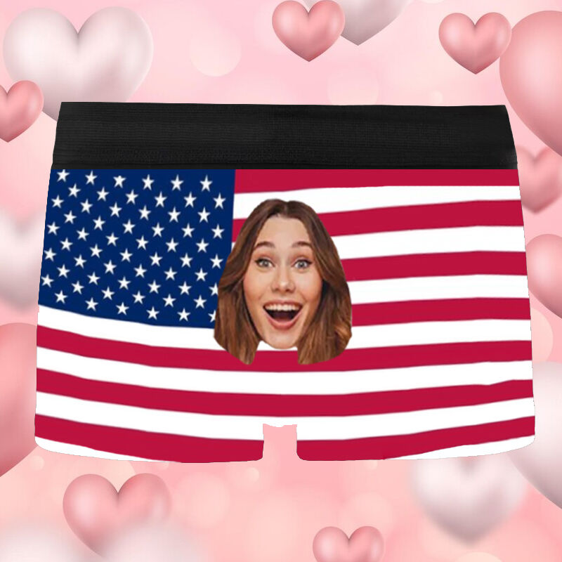 Personalisierte Bild Herren Unterwäsche Boxershorts mit Flagge Muster Cooles Geschenk für Ihn