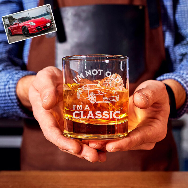 Verre à whisky personnalisé Cadeau amusant pour l'amateur de voiture