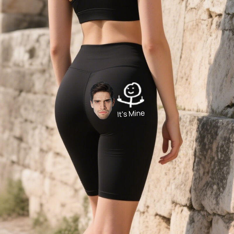 Leggings de motociclista personalizados: Esta es mi advertencia. Diseño divertido de hombrecito. Regalo creativo para sus amantes.