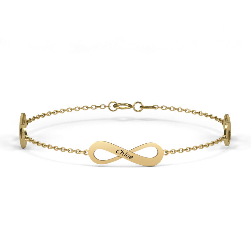 "Give You Infinite Love" Triple Infinity Name Bracelet