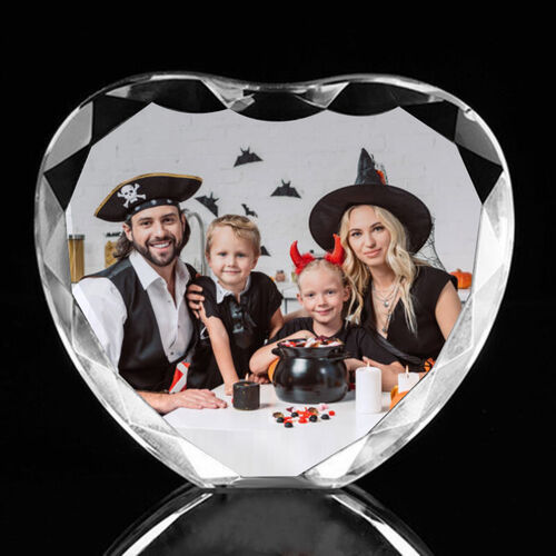 Personalized Heart shape Photo Crystal Frame for Halloween