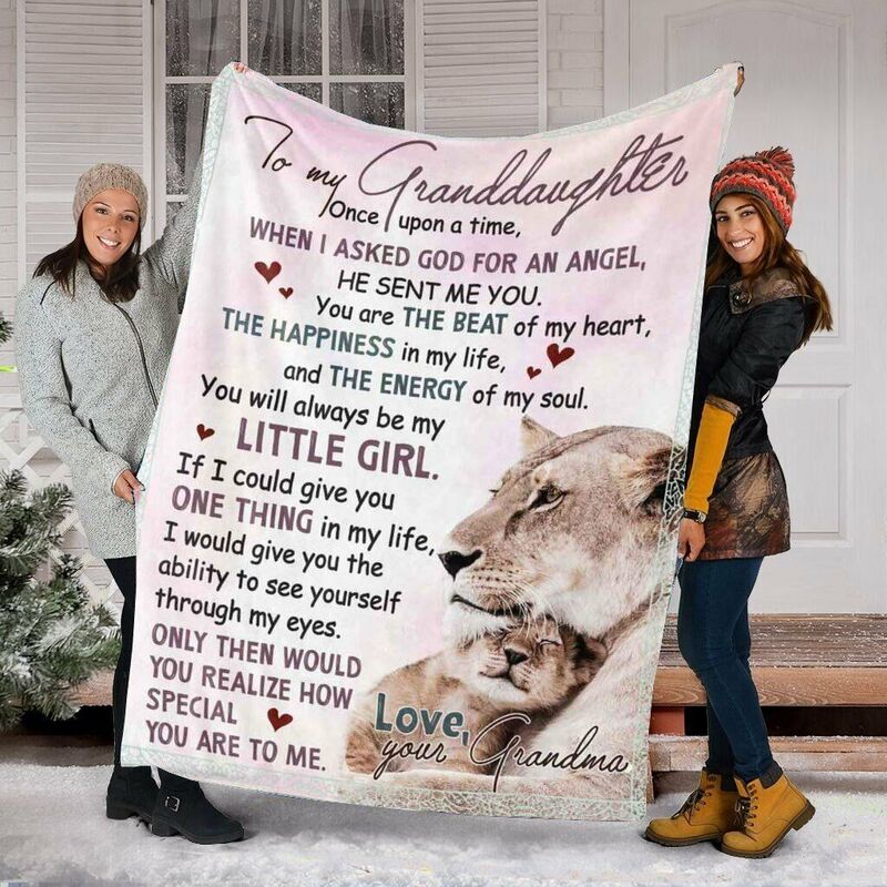 "God Sent me an Angel"Personalized Love Letter Blanket to Granddaughter Warm Gift