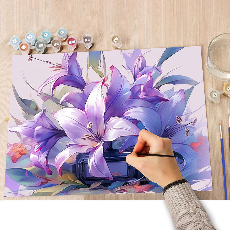 Purple Orchid Paint By Numbers Kits Engaging Gift for Family