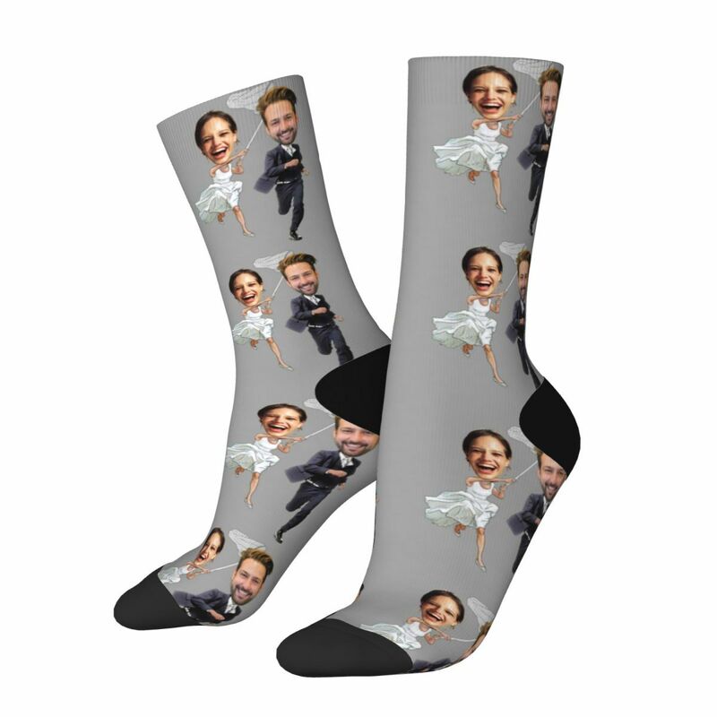 Personalized Face Socks Couple Wedding Photo Gift for Friends