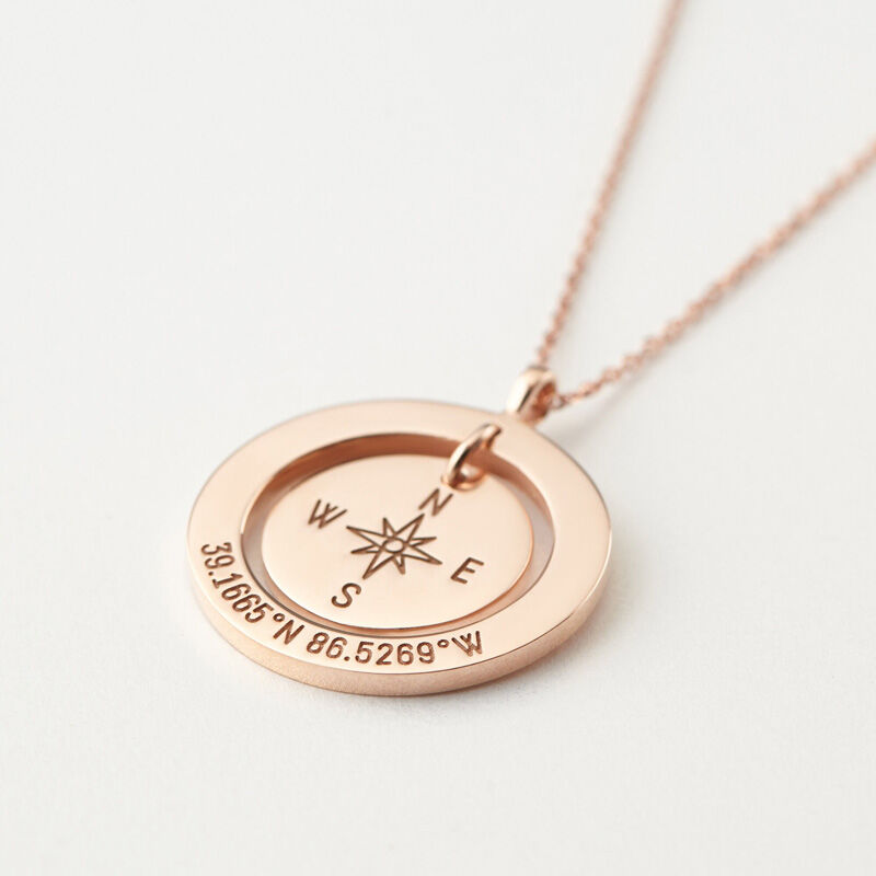 Aangepaste coördinaten ketting lengtegraad lengtegraad sieraden afstuderen cadeau voor jubileum