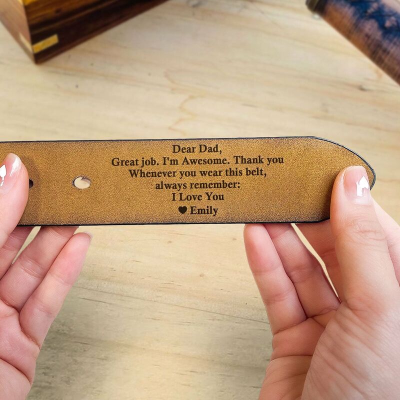 Custom Handmade Belts Practical Engraved Belts Father's Day Gifts for Dad