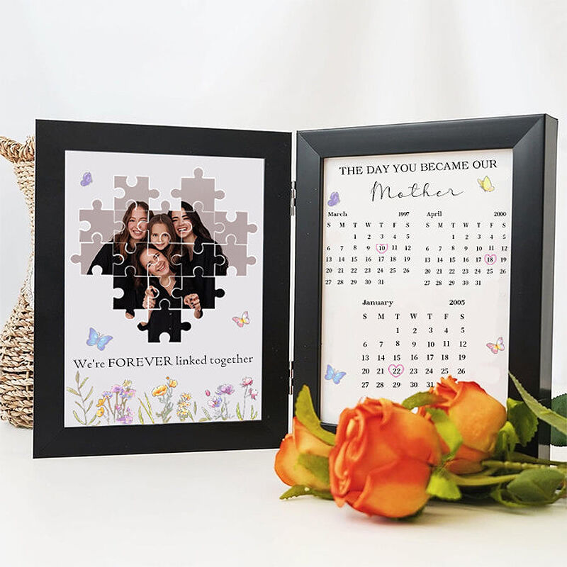 Personalized Flower Shadow Box We're Forever Linked Together Custom Dates Unique Mother's Day Gift