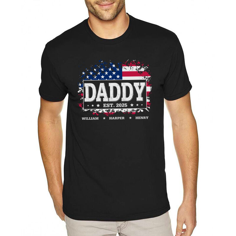 Personalized T-shirt Custom Dad Nickname Cool Box Element Design Attractive Gift for Father's Day