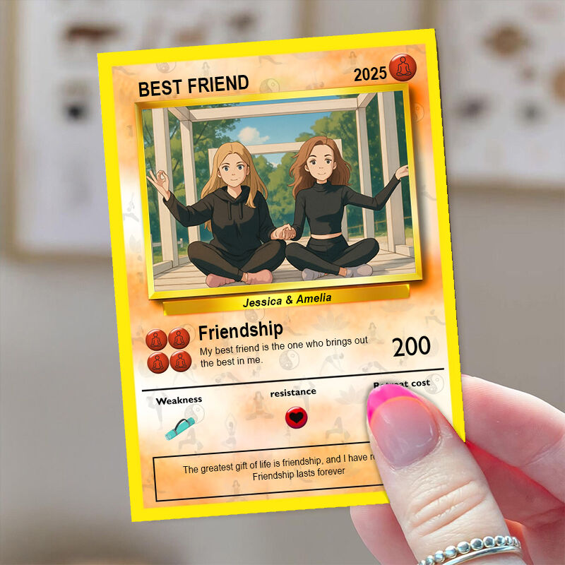 Tarjeta de imagen personalizada para pinchar: regalo interesante para mejores amigos