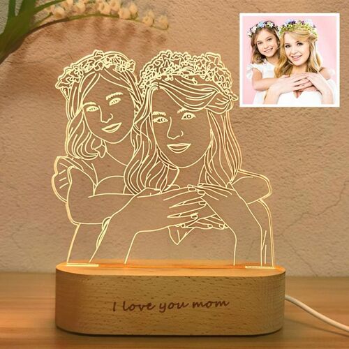 3D Lampada a Forma di Foto per Mamma