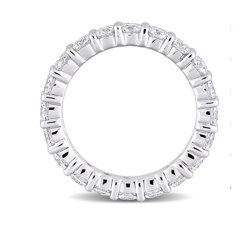 Round Stone Sterling Silver Eternity Band