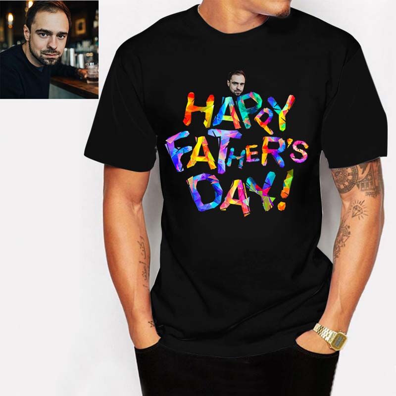 T-shirt visage personnalisé Cadeau pour la fête des pères