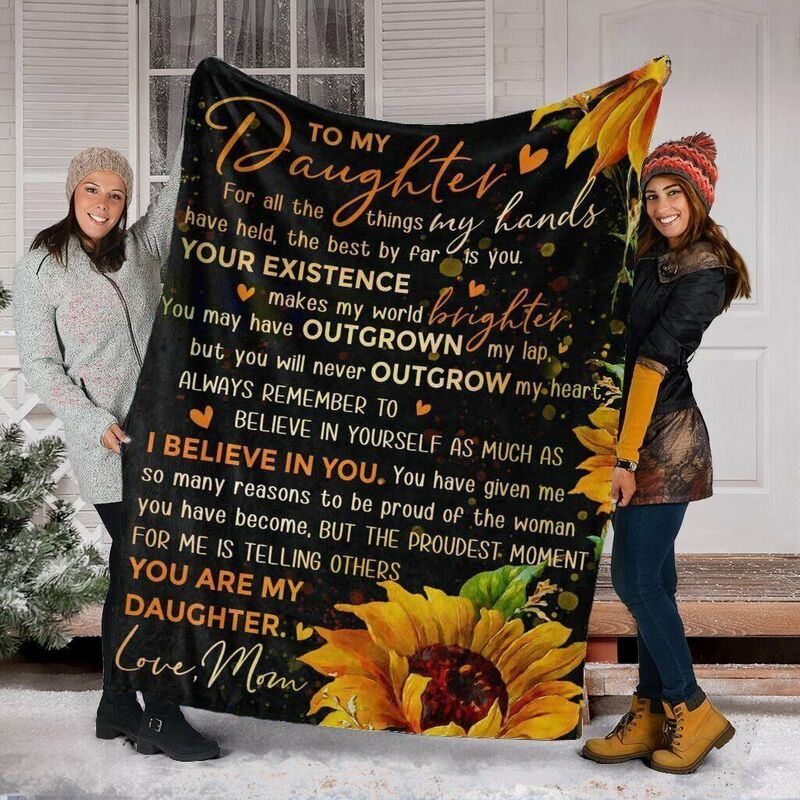 Make My World Brighter Family Blanket to Daughter from Mom